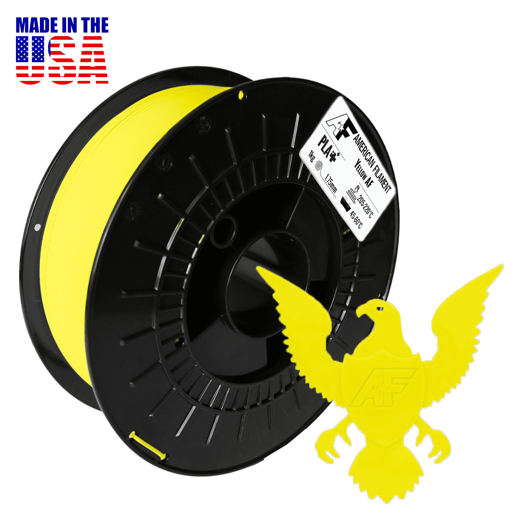 Yellow AF 1.75mm PLA+ Filament for Color Lithophanes for fpv drones