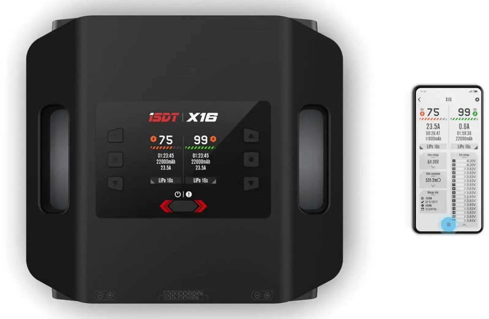 ISDT X16 Lipo Charger,1100W x 2/20A x 2 Dual Channel Lipo Charge and Discharge Cycle Balance Charger for 2~16S Batteries for fpv drones 3