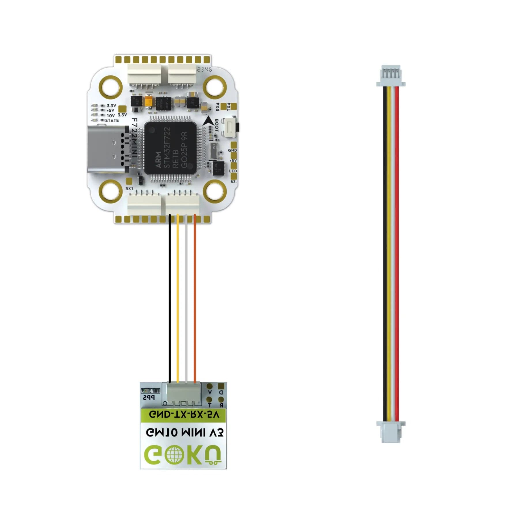 2pc Flywoo JST-SH 1.0mm 4-Pin FC to GPS Connection Cable for fpv drones 7