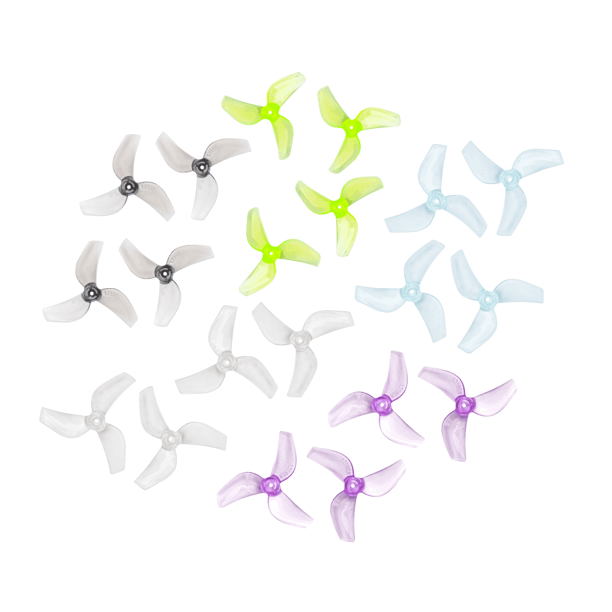 Gemfan 1219S 31mm Tri-Blade Propeller for 0.8mm/1mm Shaft NY (8 Pack) - Choose Shaft/Color for fpv drones