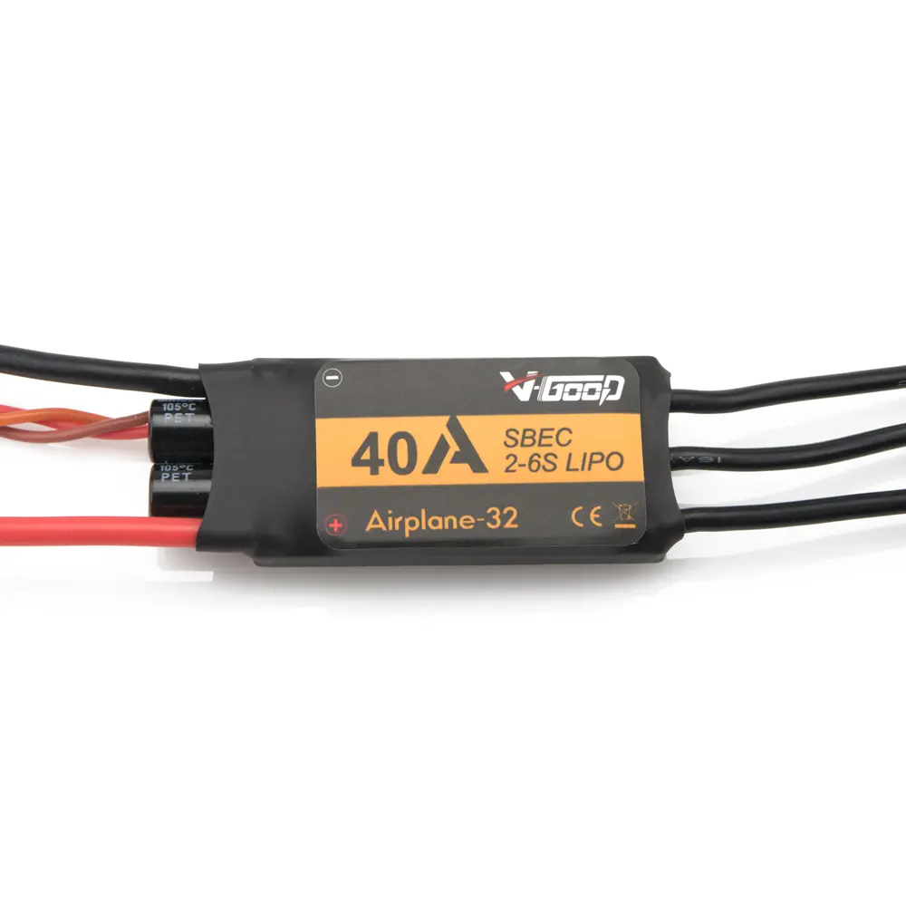 V-Good RC 32-Bit 40A 2-6S Brushless ESC for RC Airplane - 2-6 Cell (7.4v-22.2v) for fpv drones