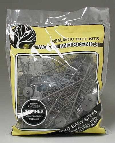 Woodland Scenics TR1105 N/HO Pine Trees 4x6" (24) Train Scenery for fpv drones