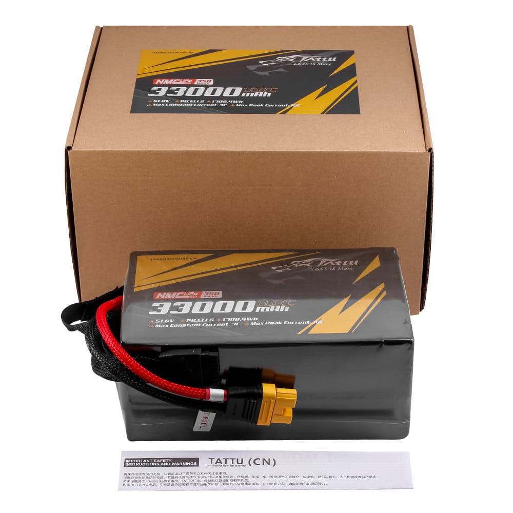 Tattu Semi-solid State 350Wh/kg 33000mAh 10C 51.8V 14S1P Lipo Battery Pack with AS150U-F plug for fpv drones 5