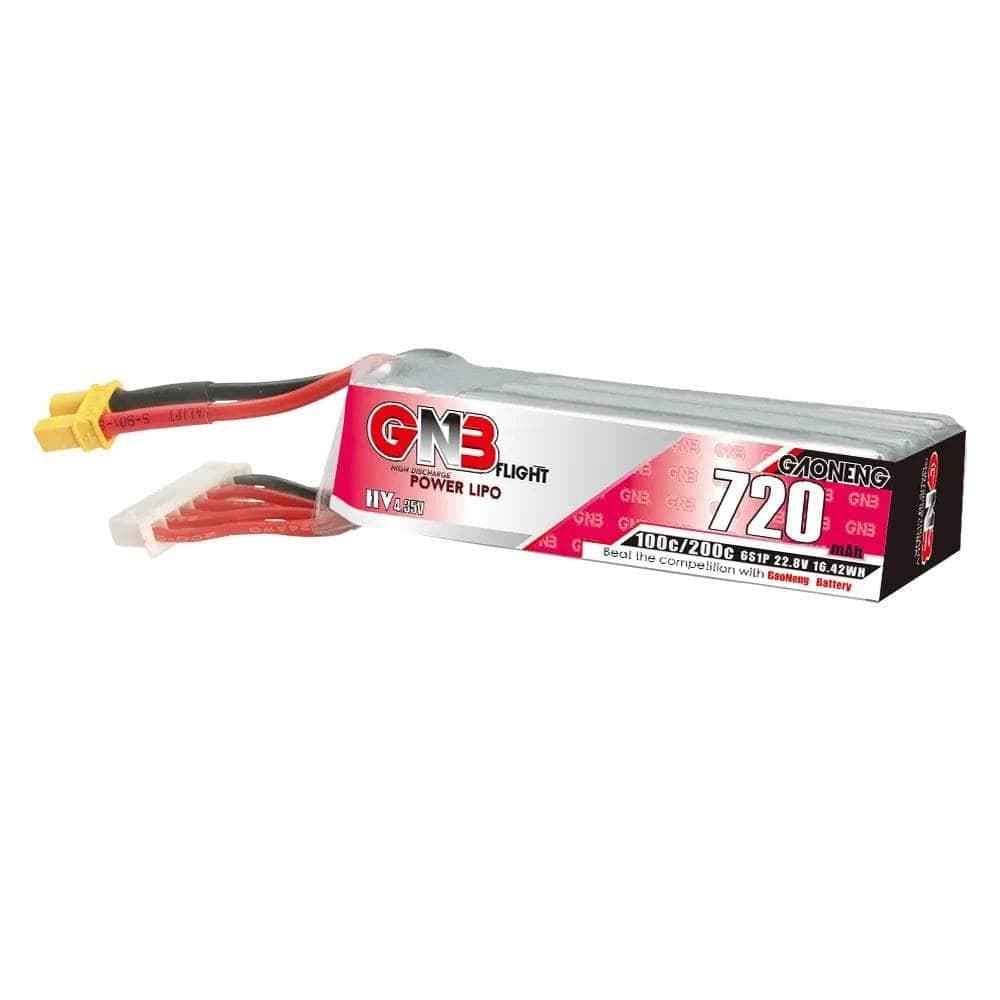 Gaoneng GNB 22.8V 6S 720mAh 100C LiHV Micro Battery (Long Type) - XT30 for fpv drones 1