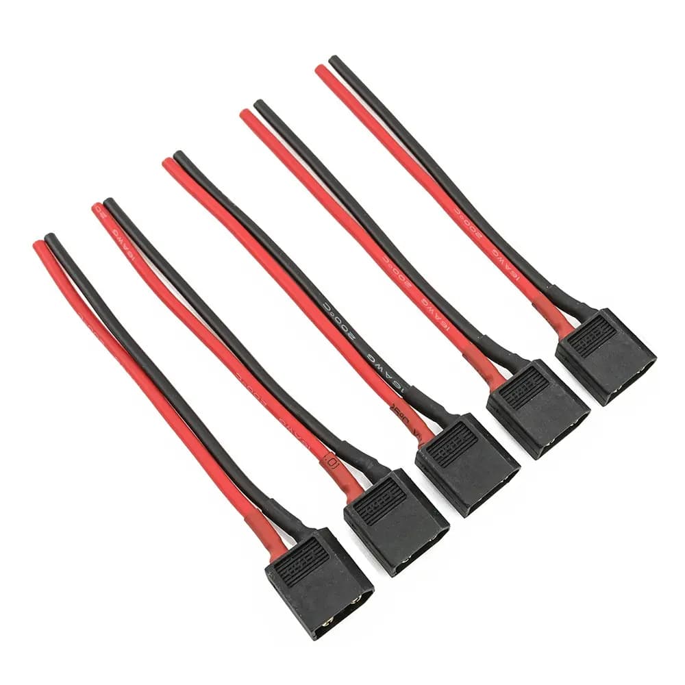 Black XT60 Lipo Pigtail 16AWG (5pcs) - 10cm for fpv drones
