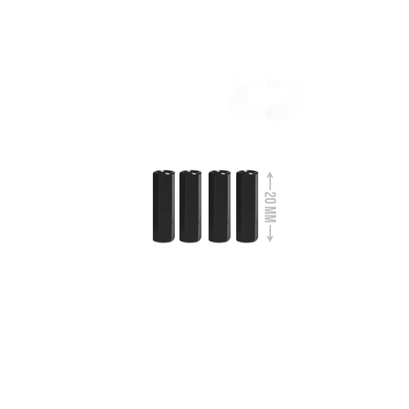 M3 Aluminium Standoffs (4 stuks) - HEX - 20mm - ZWART for fpv drones 1