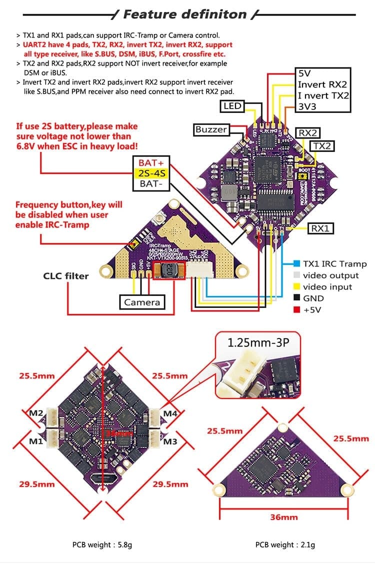 LDARC F411E12A AIO Flight Controller (F4 + 12A ESC) for fpv drones 10