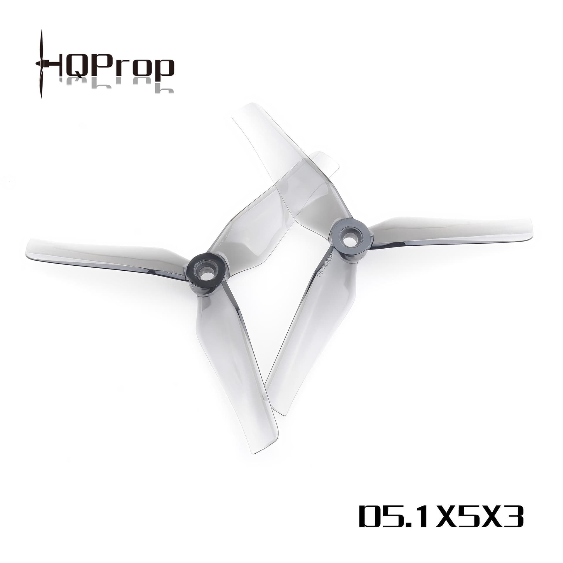 HQProp  D5.1X5X3 Grey for Cinequads  (2CW+2CCW)-Poly Carbonate for fpv drones 1