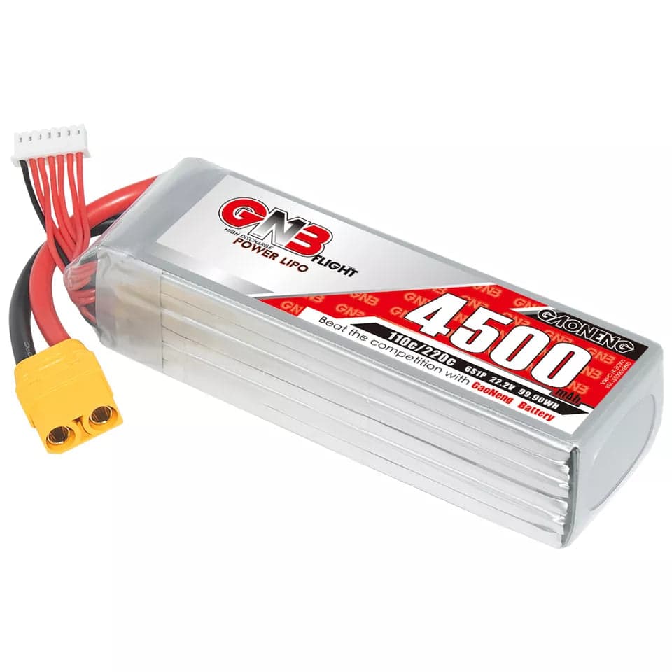 Gaoneng GNB 4500mAh 22.2V 6S 110C Long Range/Cinelifter Lipo Battery - XT90 for fpv drones 1