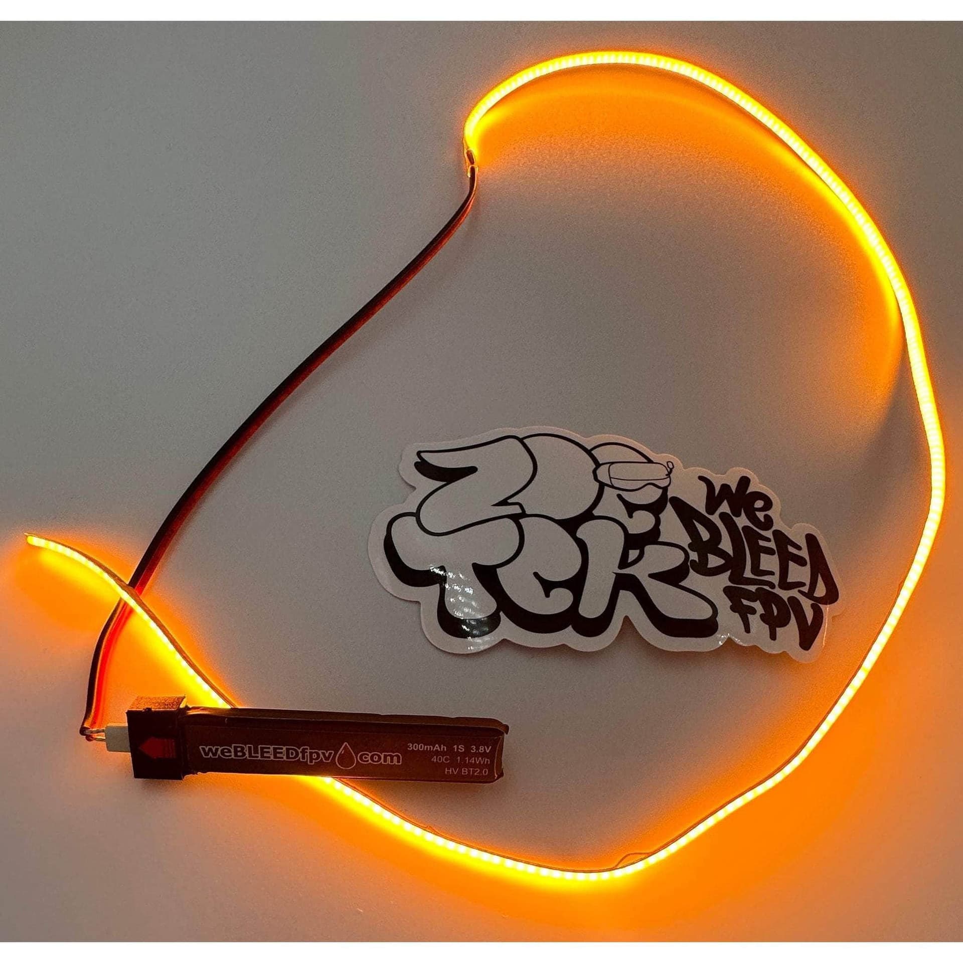 2.7MM WIDE - 5V COB LED WHOOP Light STRIP .5m / 1.65' / 19.6" Length for fpv drones 6