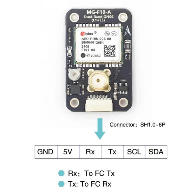 MicoAir MG-F10 L1+L5 Dual band GPS with compass for fpv drones 5