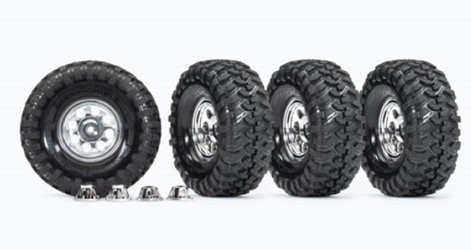 Traxxas 8183X Tires and Wheels Assembled Glued (Requires #8255A) TRX-4 for fpv drones