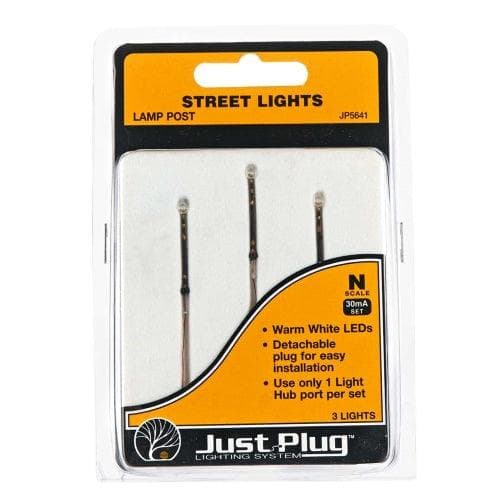 Woodland Scenics JP5641 N Scale Lamp Post Street Light Set (3) for fpv drones