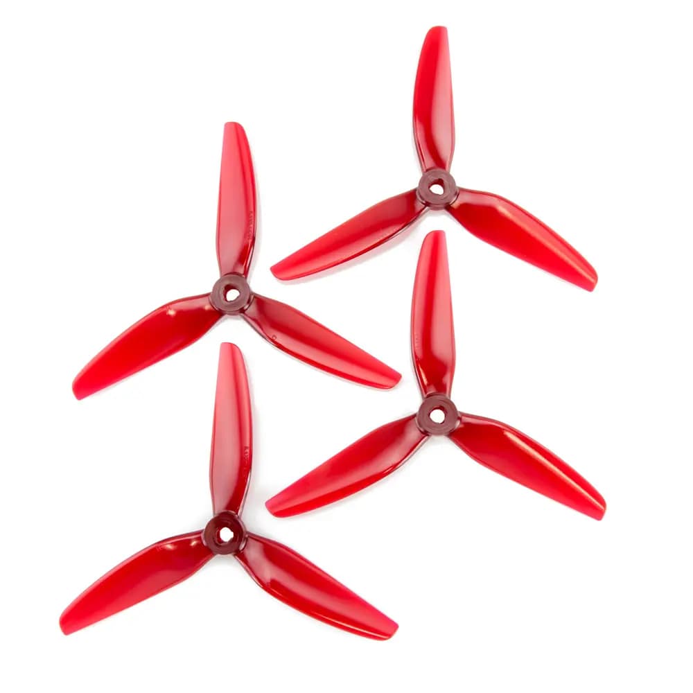 HQProp DP 5.1X3.1X3 Propeller (Set of 4 - Red) - 5" - Red