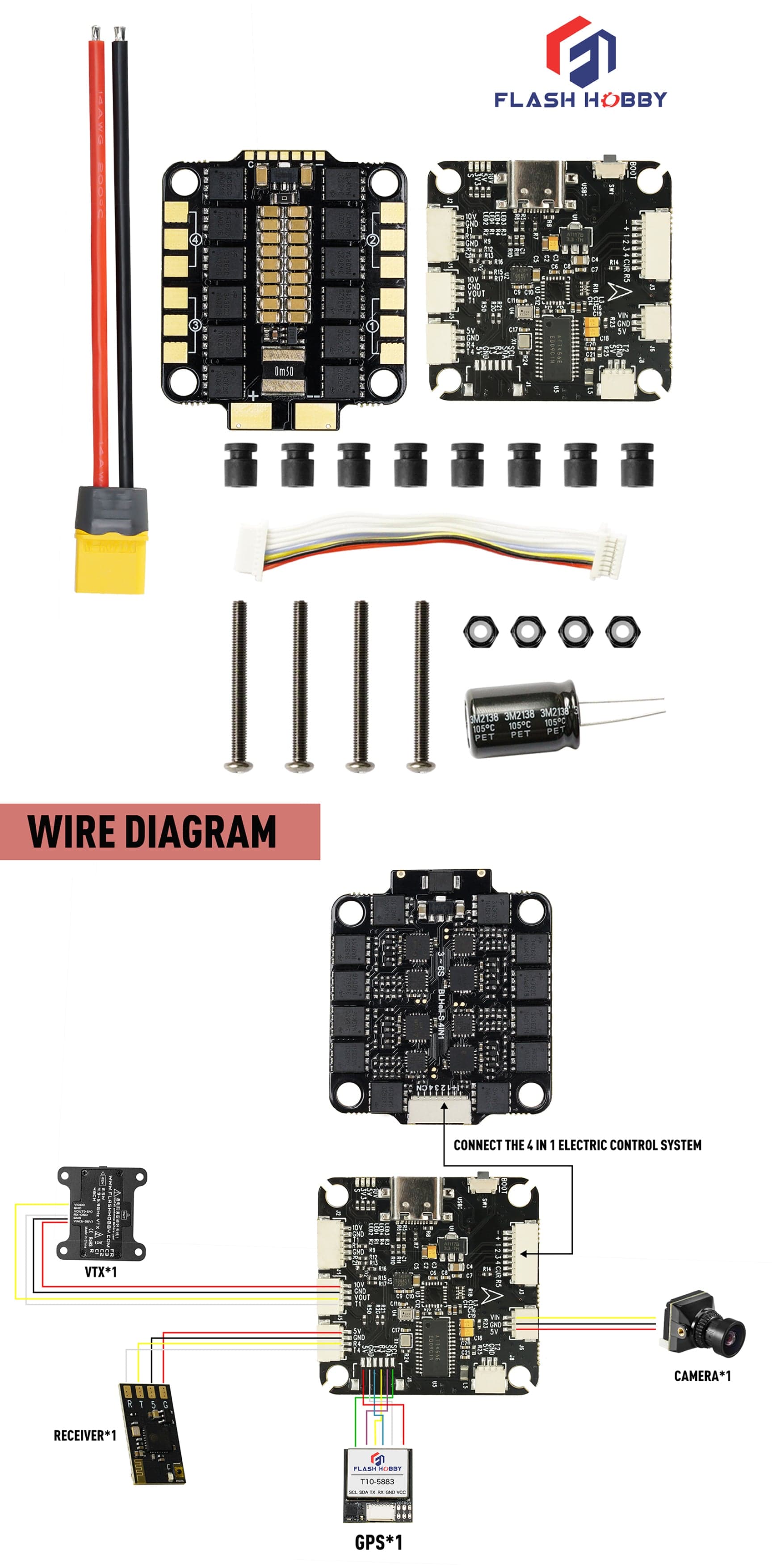 Flash Hobby F405/50A STACK V2 for fpv drones 4