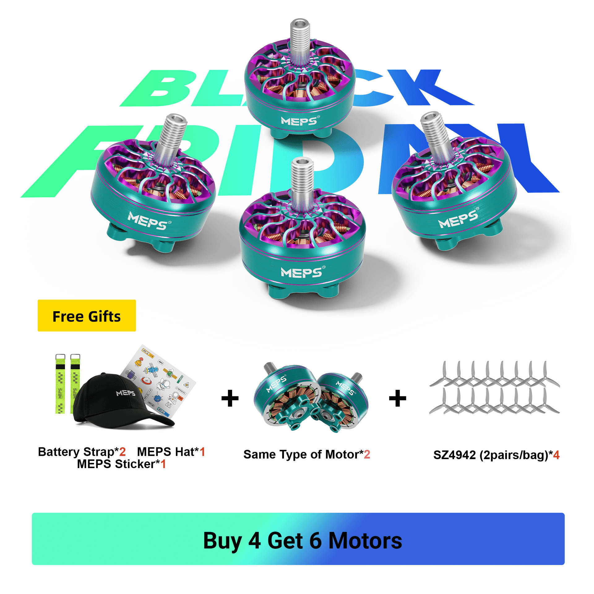 SZ2306 FPV Freestyle Motors 6PCS with Free 4942 Props for fpv drones 18