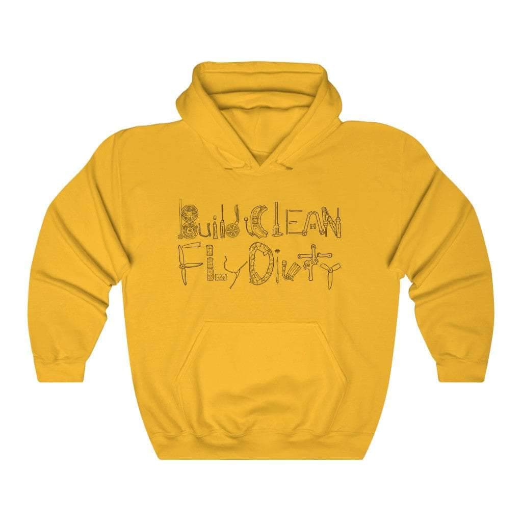 Build Clean Fly Dirty Hoodie (Tango2 approved) - Black Logo for fpv drones 408