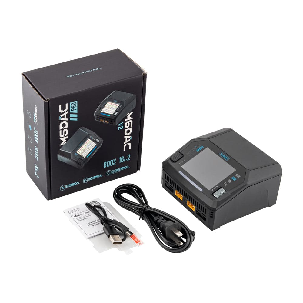ToolkitRC M6DAC Pro 1-6S AC 300W DC 800W 16Ax2 Battery Charger - XT60 for fpv drones 5