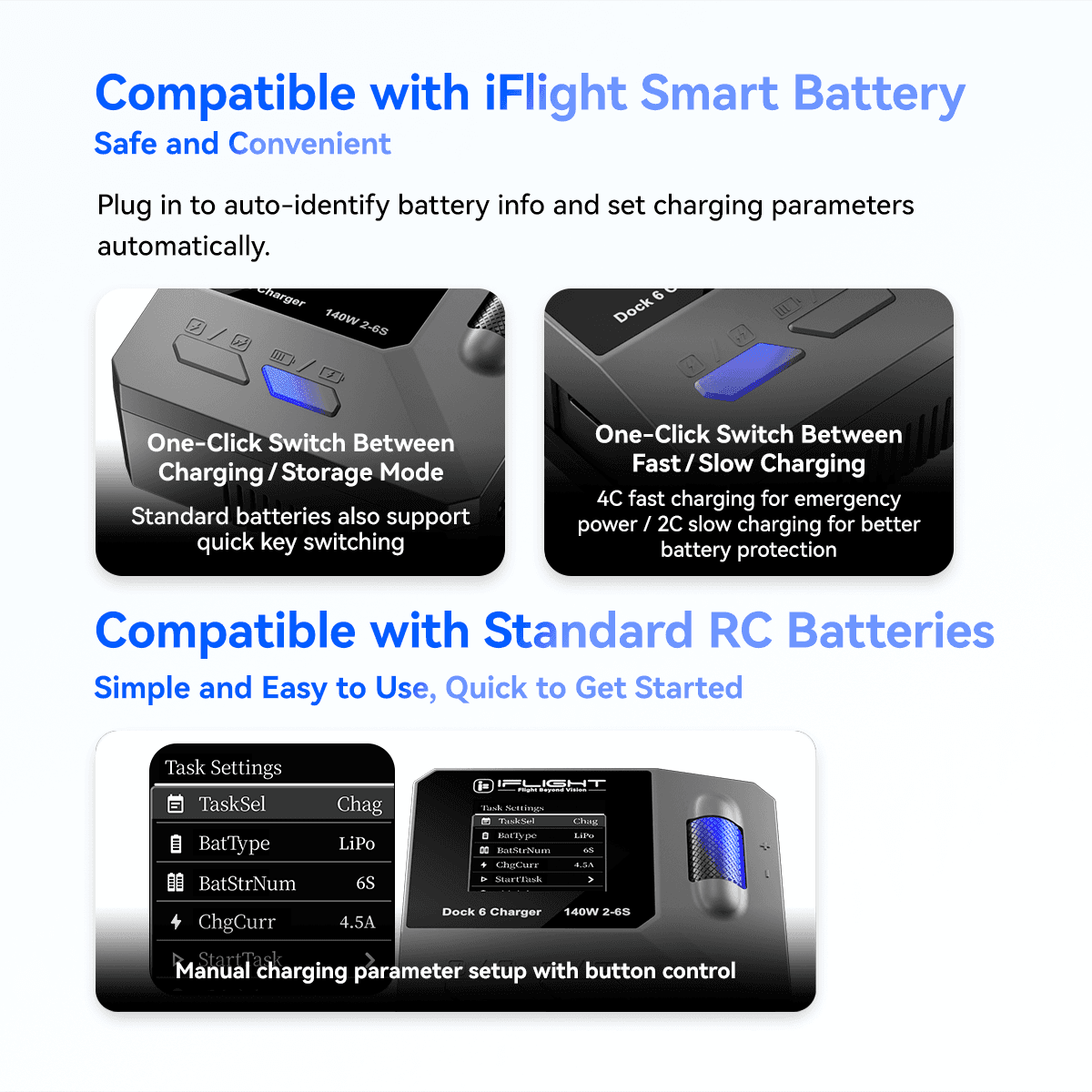iFlight Dock 6 Charger 6-Port 2-6S 140W Balance Charger for fpv drones 3
