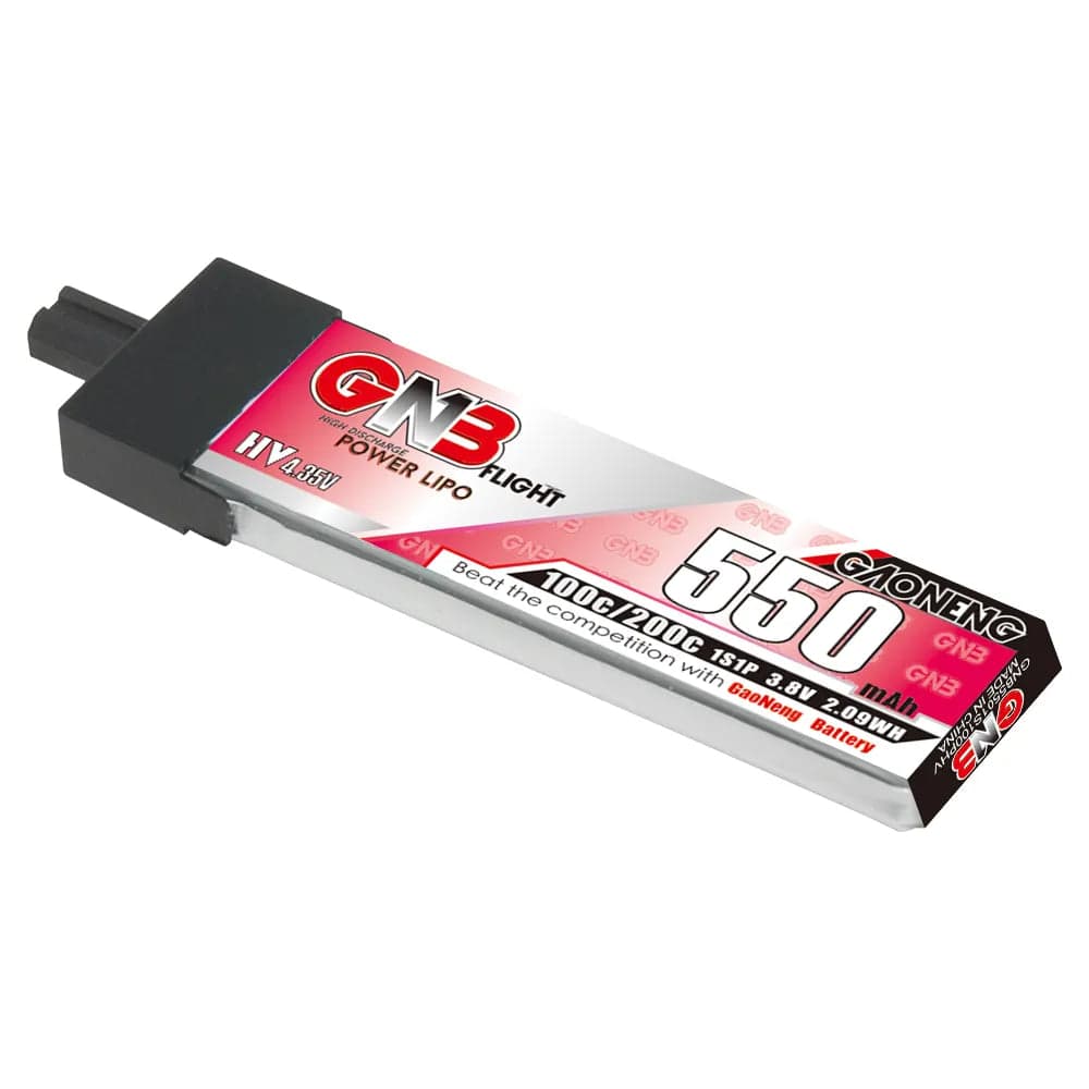 Gaoneng GNB 1S 550MAH 100C 3.8V HV Li-Po Battery for Whoop Micro - GNB27 Plastic Head for fpv drones 4