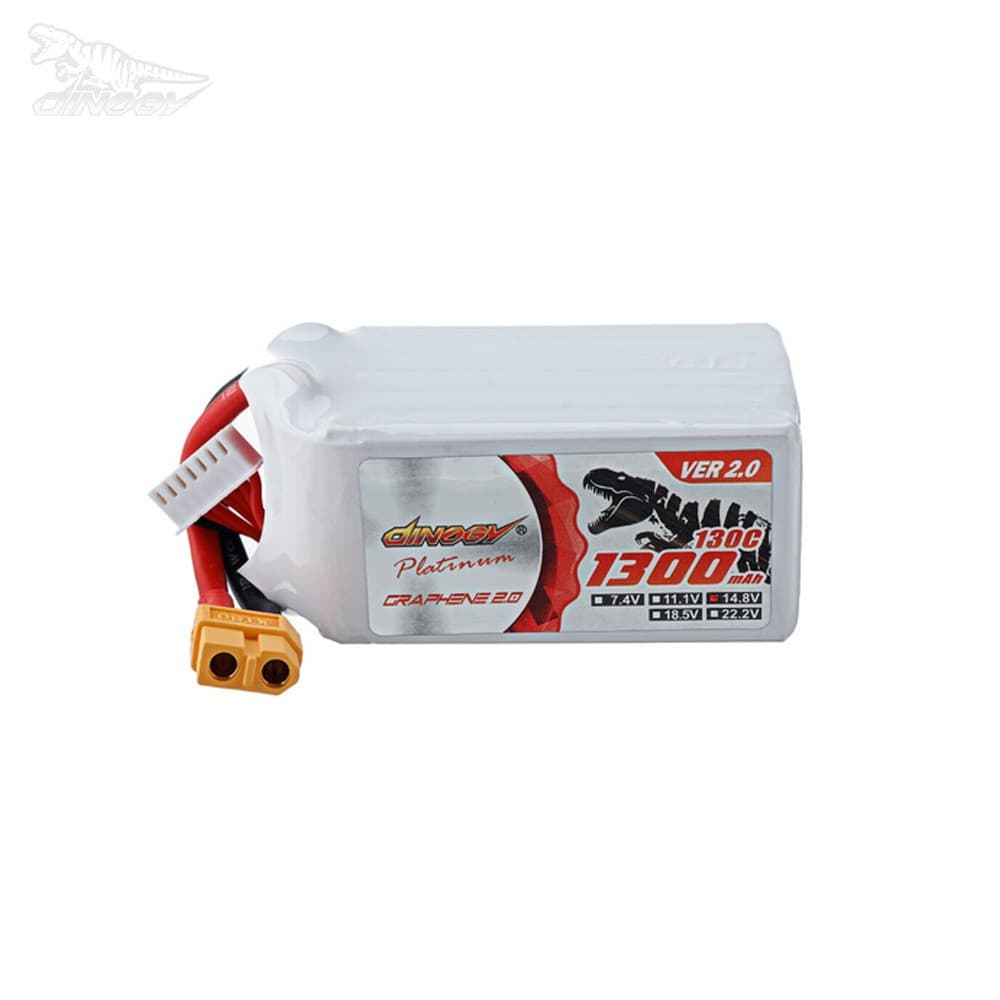 Dinogy Platinum Graphene 2.0 Version 2.0 - 1300mAh 14.8V 130C 4S - XT60 for fpv drones