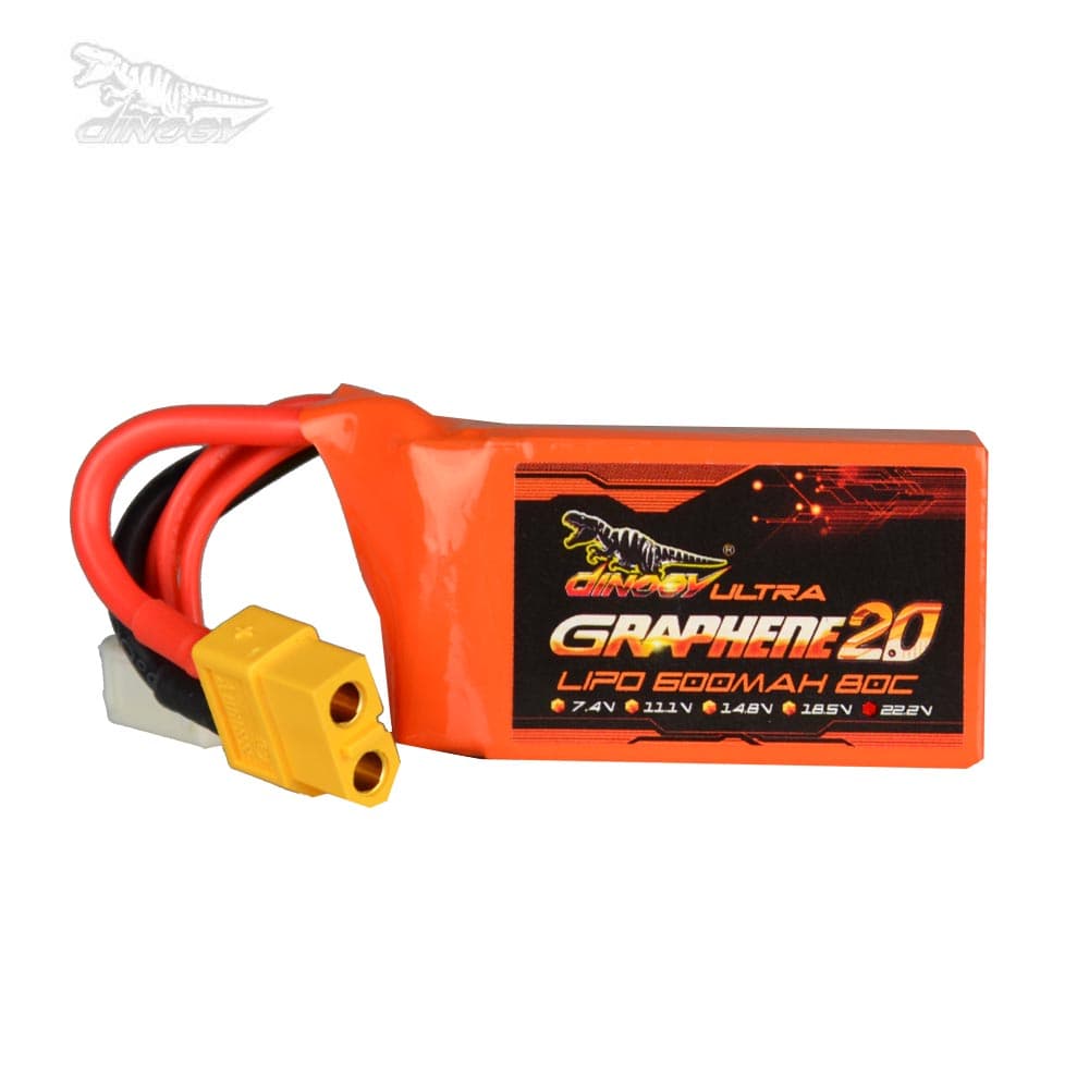 Dinogy Ultra Graphene 2.0 - 600mAh 22.2V 80C 6S - XT60 for fpv drones 2