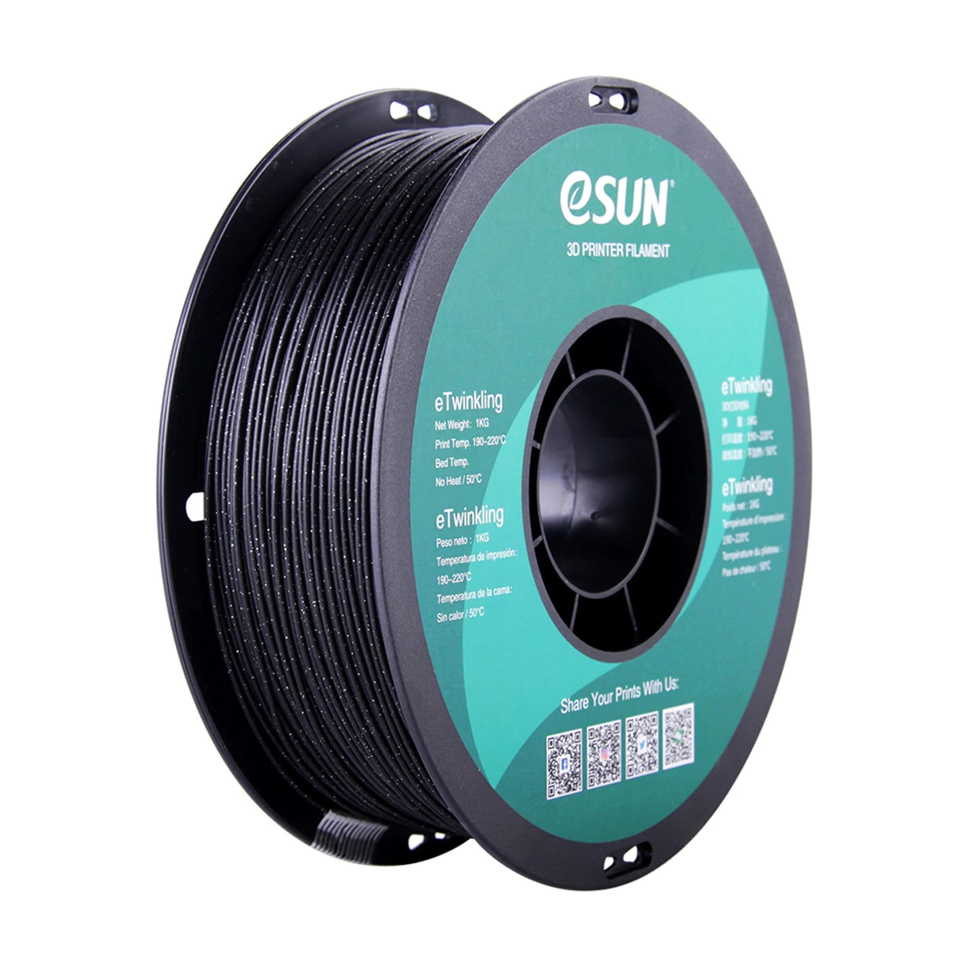 eSun eTwinkling Glitter PLA 3D Print Filament 1.75mm 1kg for fpv drones 5