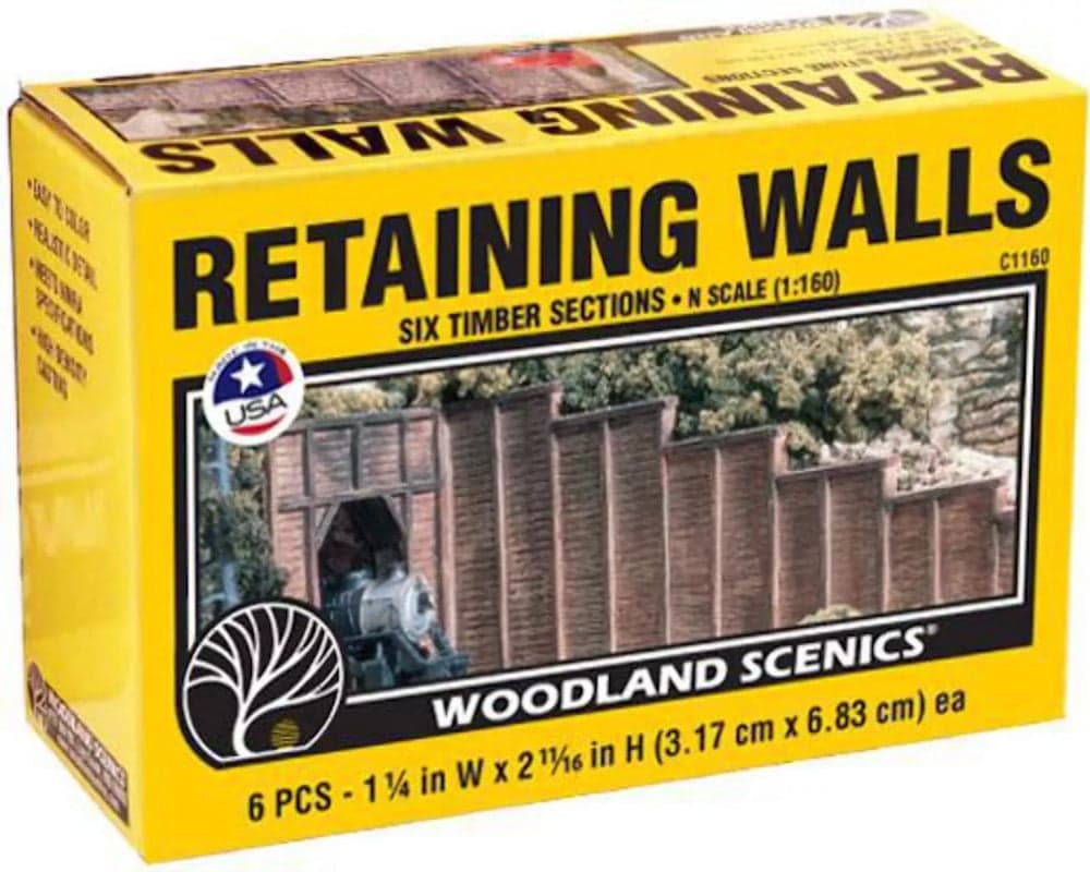 Woodland Scenics C1160 N/HO Timber Retaining Walls (6) Train Scenery for fpv drones