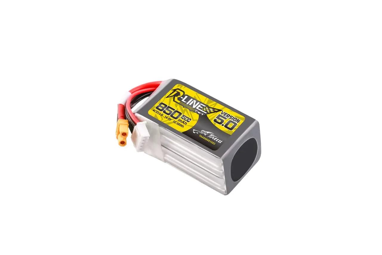 Tattu R-Line Version 5.0 850mAh 4S 14.8V 150C Lipo Battery Pack With XT30U-F Plug