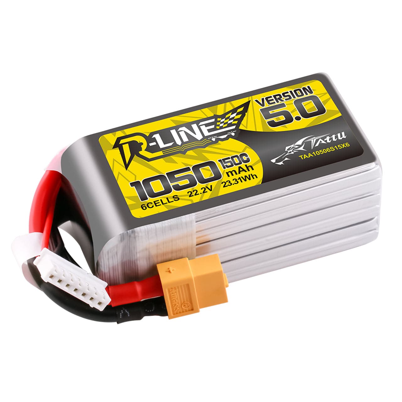 Tattu R-Line Version 5.0 1050mAh 6S 22.2V 150C Lipo Battery Pack With XT60 Plug for fpv drones 7