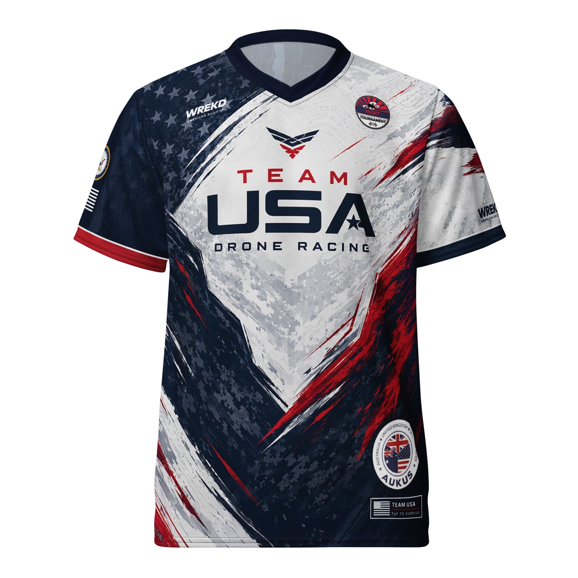 WREKD® Team USA "Navy" Drone Wars Jersey for fpv drones 1
