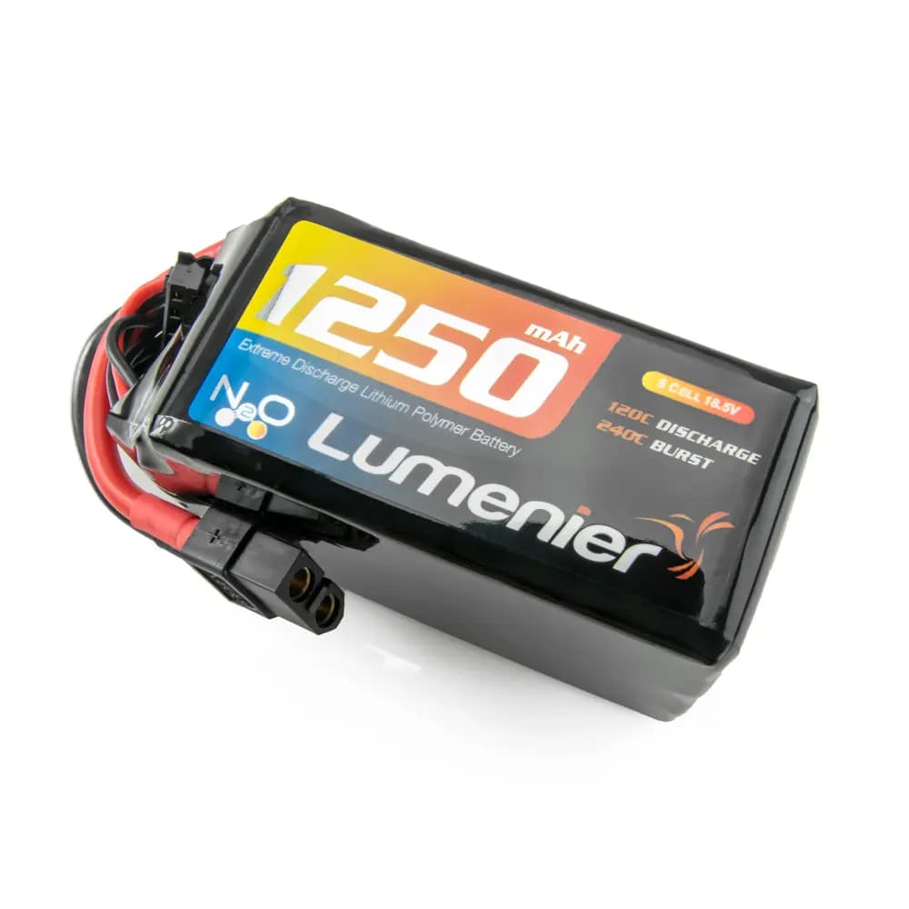 Lumenier N2O 1250mAh 5s 120c Lipo Battery - 18.5 Volt (5 Cell) for fpv drones 1