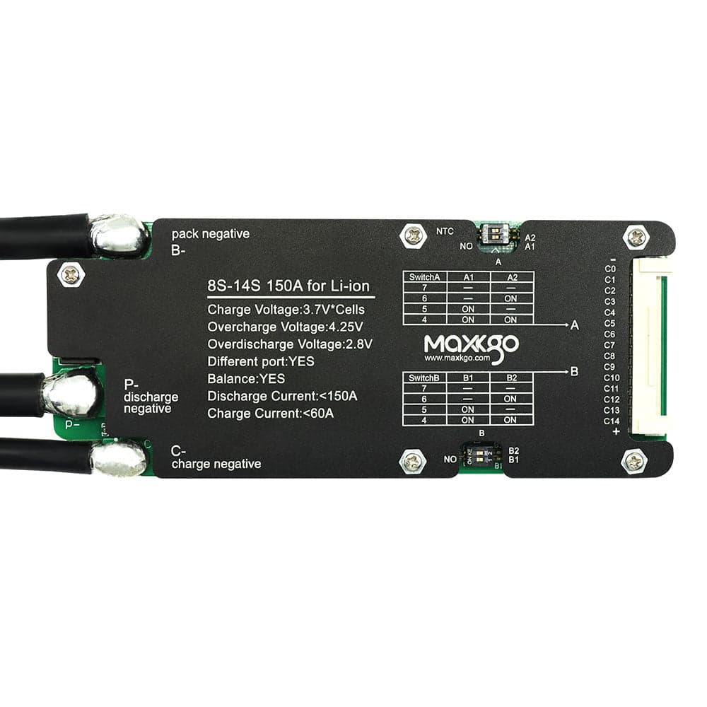 MAXKGO 8S-14S 150A BMS Protection Board Hardware Ternary Polymer Lithium Battery BMS Board