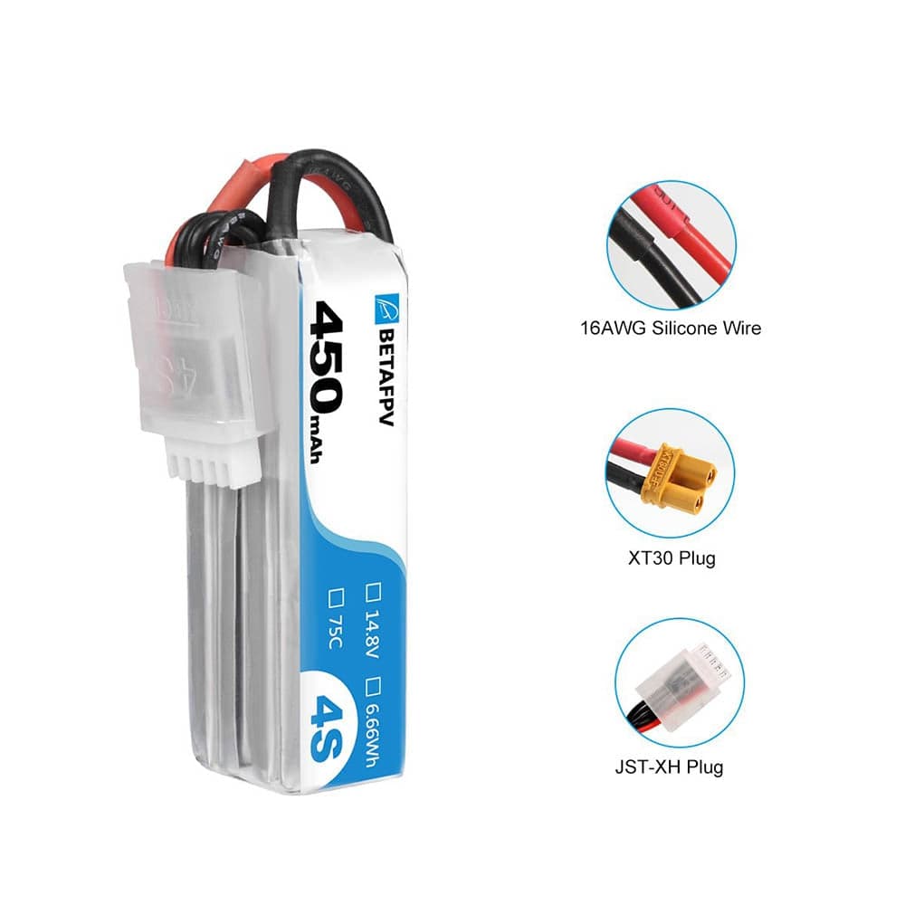 BetaFPV 4S 450mAh 75C (set of 2) for fpv drones 1