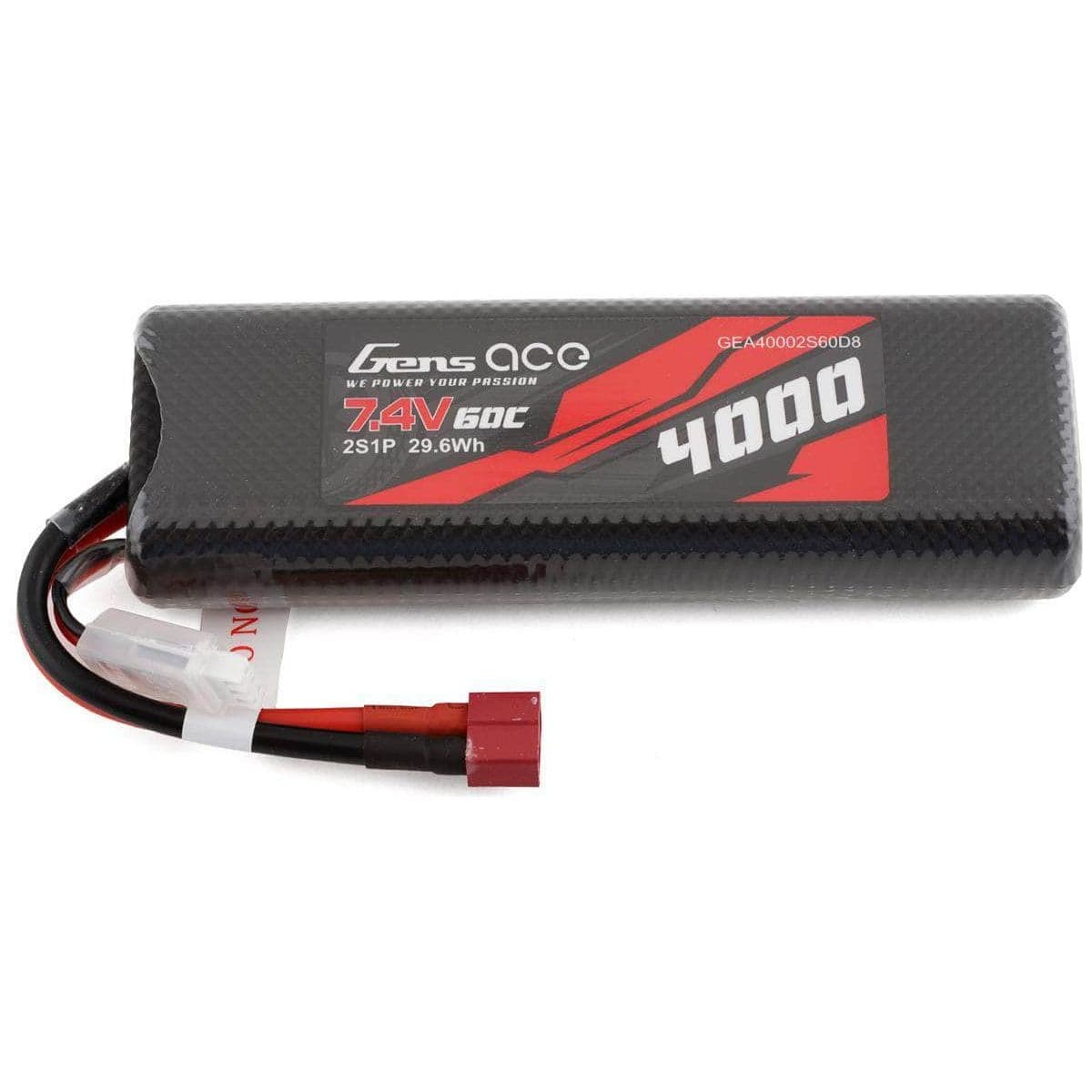 GEA40002S60D8, Gens Ace 2s LiPo Battery 60C (7.4V/4000mAh) w/T-Style Connector for fpv drones 1