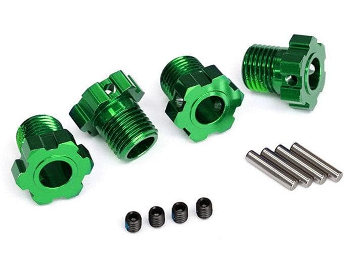 Traxxas 8654G Green 17mm Splined Wheel Hub Set (4) for fpv drones
