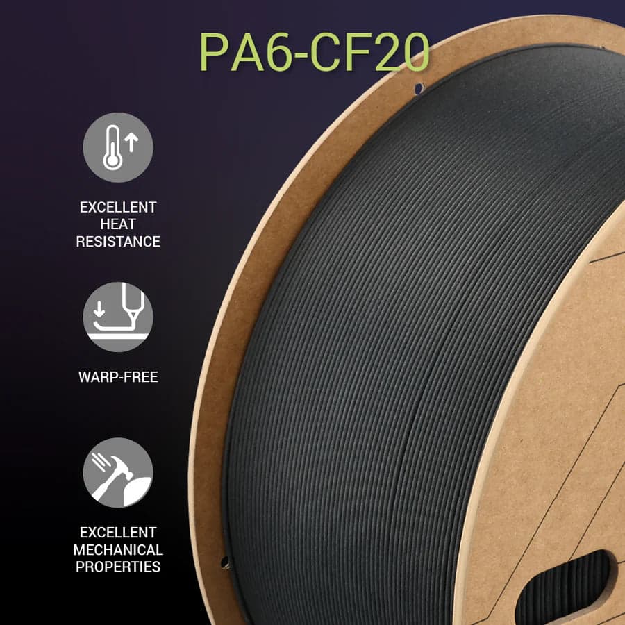 Polymaker Fiberon PA6-CF20 1.75mm Filament 3kg (Formerly PolyMide PA6-CF) for fpv drones 5