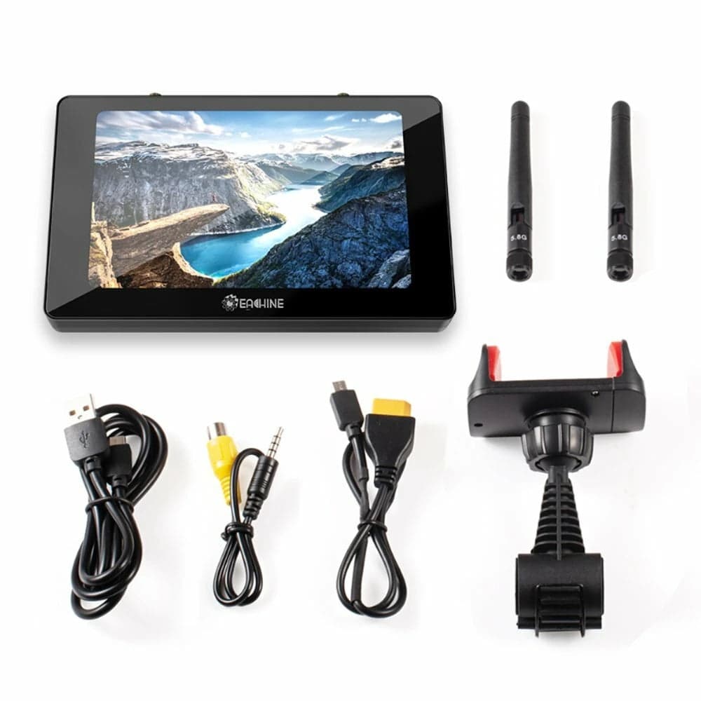 Eachine Moneagle 5 Inch FPV Monitor IPS 1000Lux 800x480 5.8GHz 40CH Diversity DVR 360° Full View HD Display 4000mAh for fpv drones 6