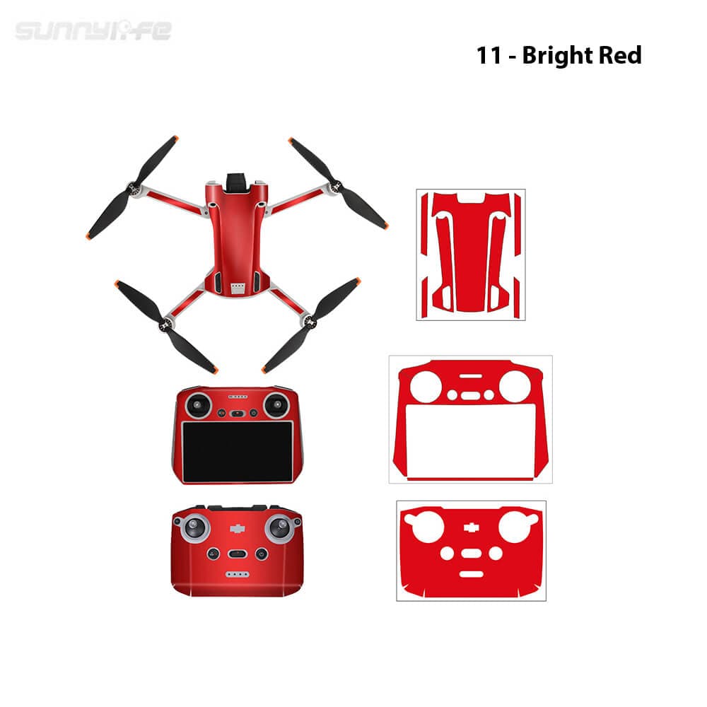 Protective Skin - 11 - Bright Red voor DJI Mini 3 Pro + RC-N1 for fpv drones