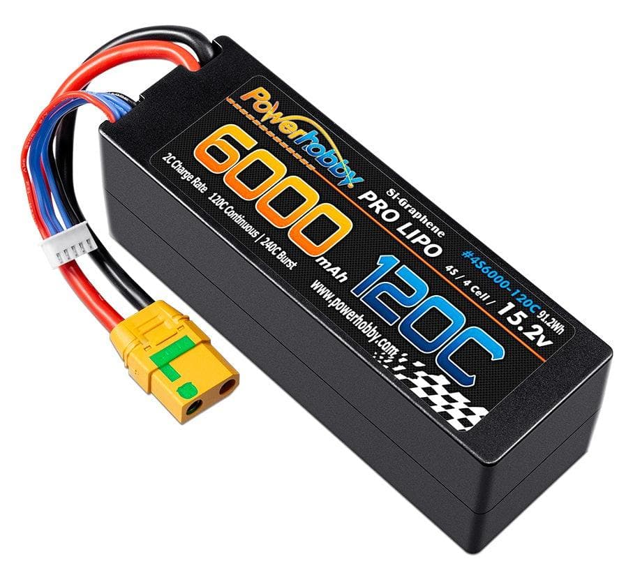 Powerhobby 4s 15.2v 6000MAH 120C Graphene + HV Lipo Battery XT90 Plug Hard Case for fpv drones 2