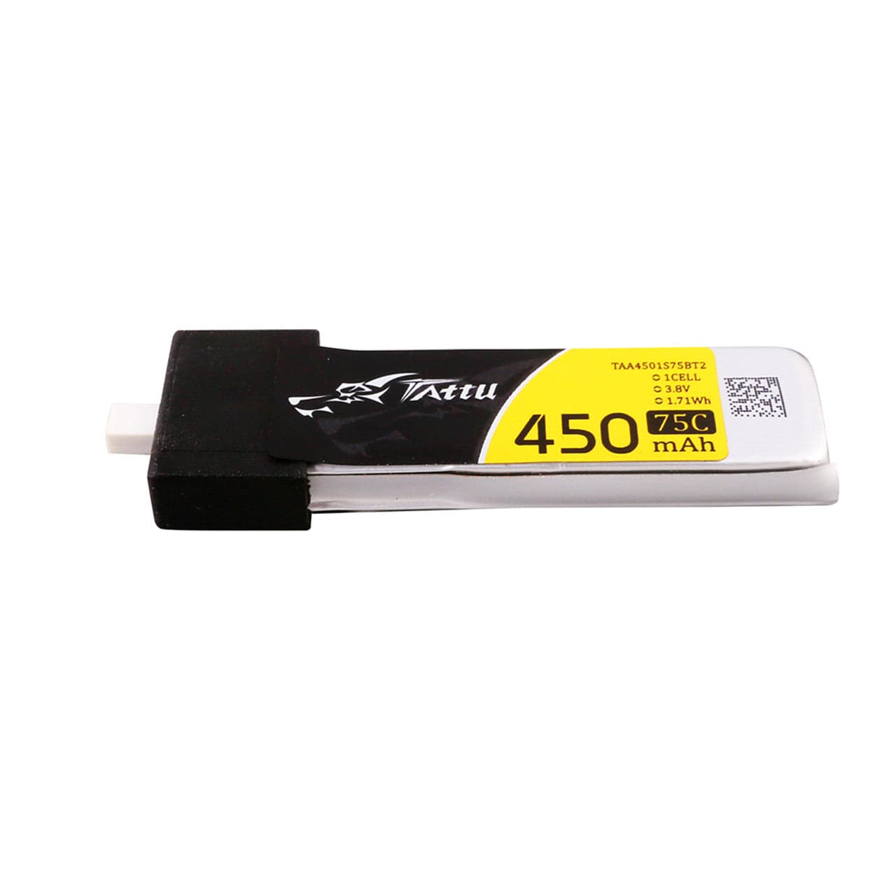 Tattu 450mAh 1S 75C 3.8V High Voltage Lipo Battery Pack With BT 2.0 Plug (5pcs)