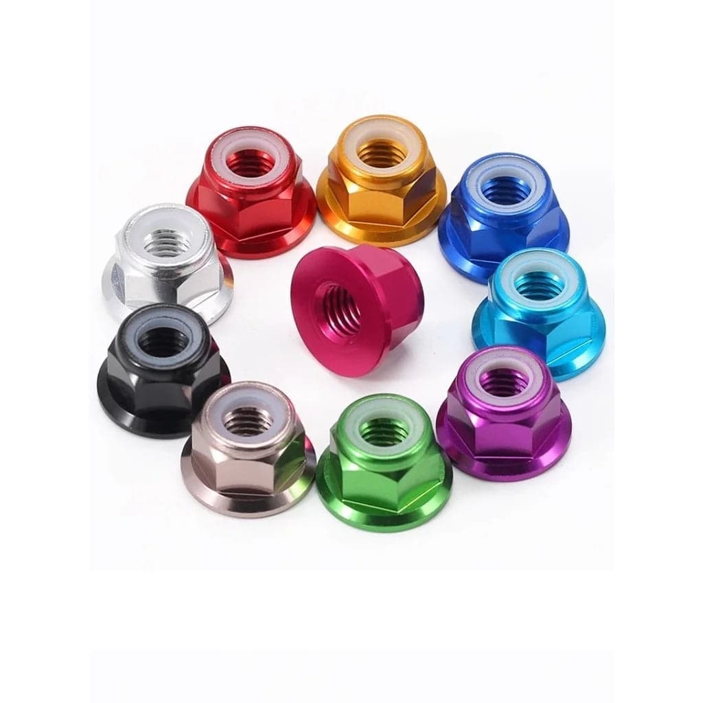 10pc M2 Nylon Locking with Flange CW Nuts pack 6061 Aluminium for fpv drones 5