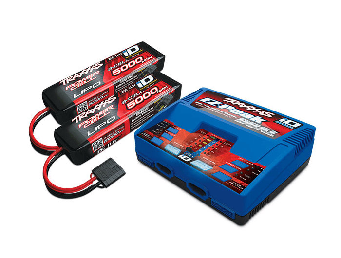 Traxxas 3S (6S) COMBO (2x ID LiPo 3S 11,1V 5000mah 25C & 1x EZ-Peak Dual Ladegerät) for fpv drones