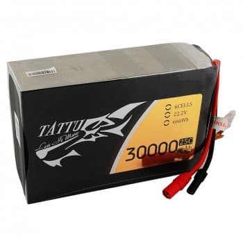 Tattu 30000mah 22.2v 25c 6s Lipo Battery Pack with AS150 + XT150 Plug for fpv drones