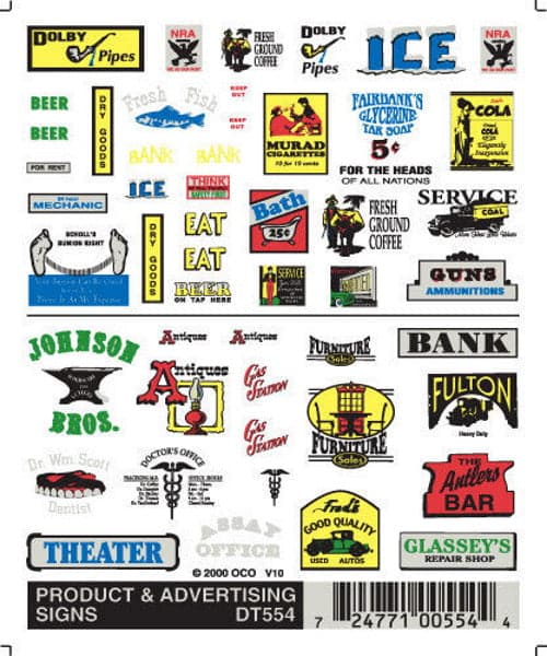 Woodland Scenics DT553 Product & Advertising Signs Train Decal Sheet for fpv drones