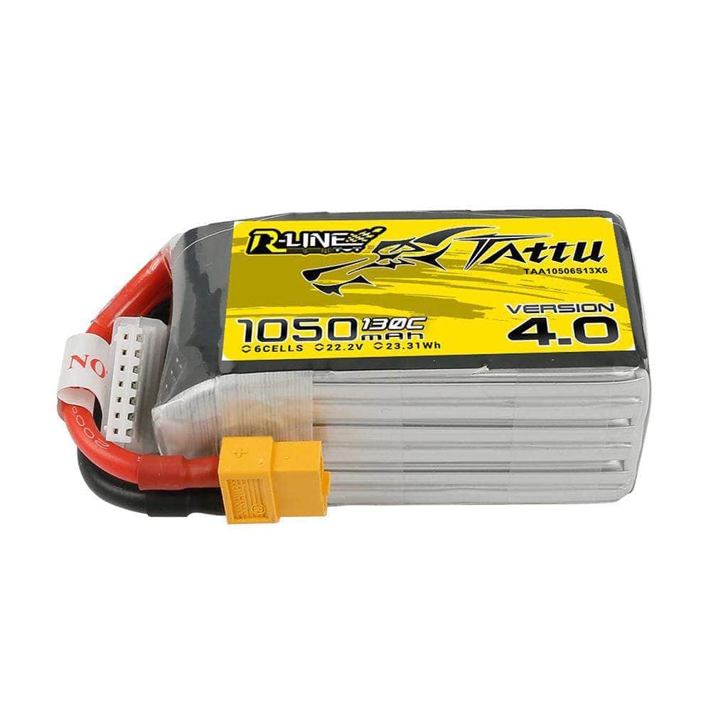 Tattu R-Line Version 4.0 22.2V 6S 1050mAh 130C LiPo Battery - XT60 for fpv drones 1