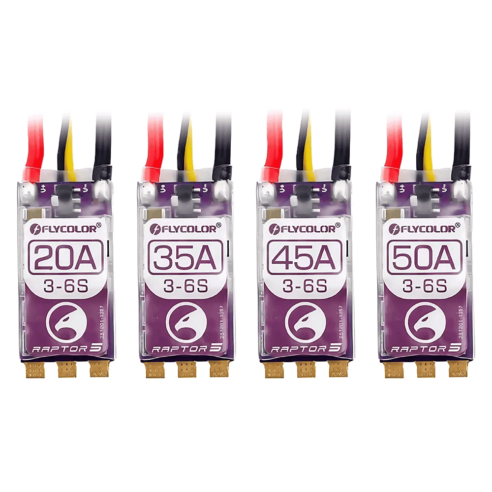 Flycolor RAPTOR5 20A 35A 45A 50A BLHeli-32 ESC 3-6S Brushless Speed Controller Dshot Proshot for RC Fixed Wing Aircraft Drone for fpv drones 1