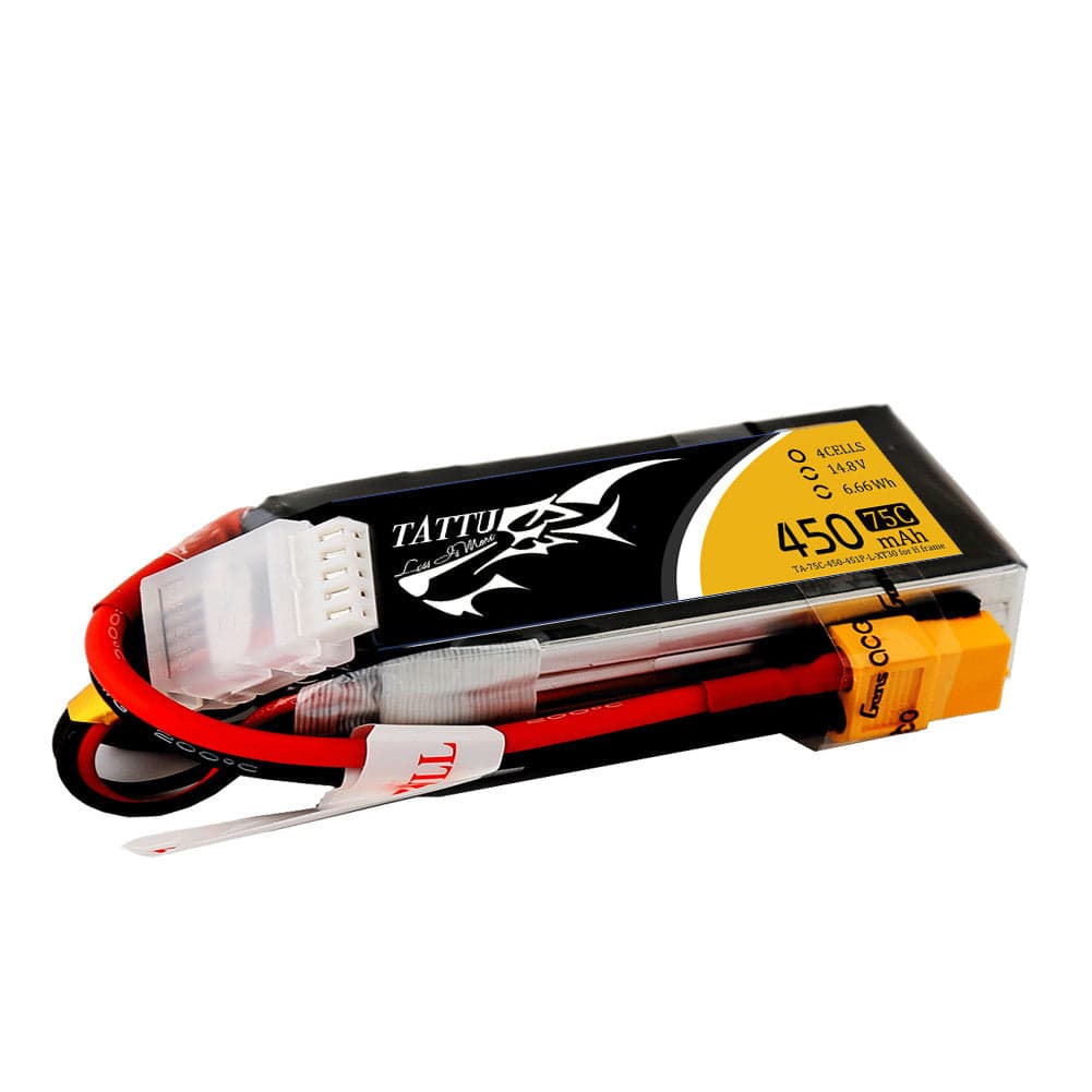 Tattu 450mAh 4s 75-150c Lipo Battery Pack for fpv drones