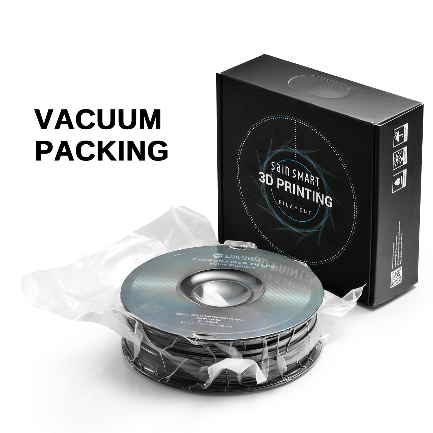 Nylon+ Carbon Fiber Filament 1.75mm 1kg/2.2lb, Black for fpv drones 6