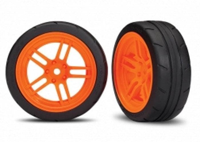 Traxxas 8373A 1.9" Mounted Tires / Wheels Green Rear 4-Tec Ford GT for fpv drones